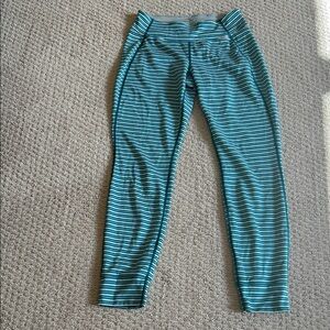 Patagonia Women’s Capillene Polartec Teal Striped Leggings